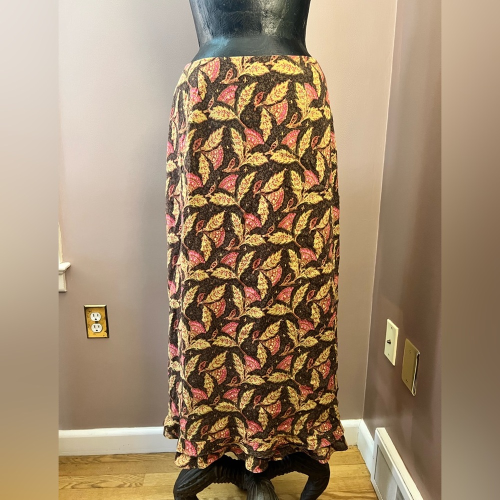 Y2K Sigrid Olsen Funky Floral Maxi Skirt Size Petite 8